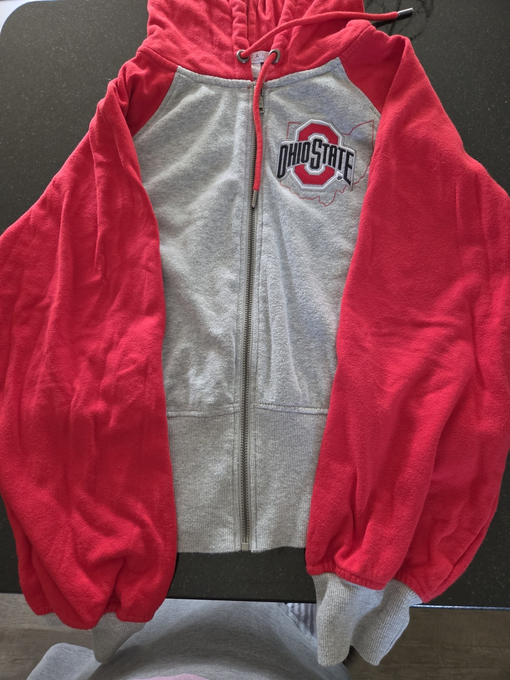 Women's Ohio State Red & Gray Zip Hoodie